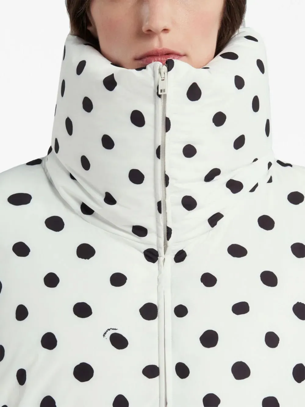 polka dot-print down jacket