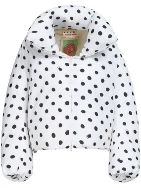 polka dot-print down jacket