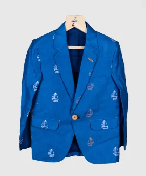 Printed Royal Blue Colored Blazer for Party for 6 year old Boy