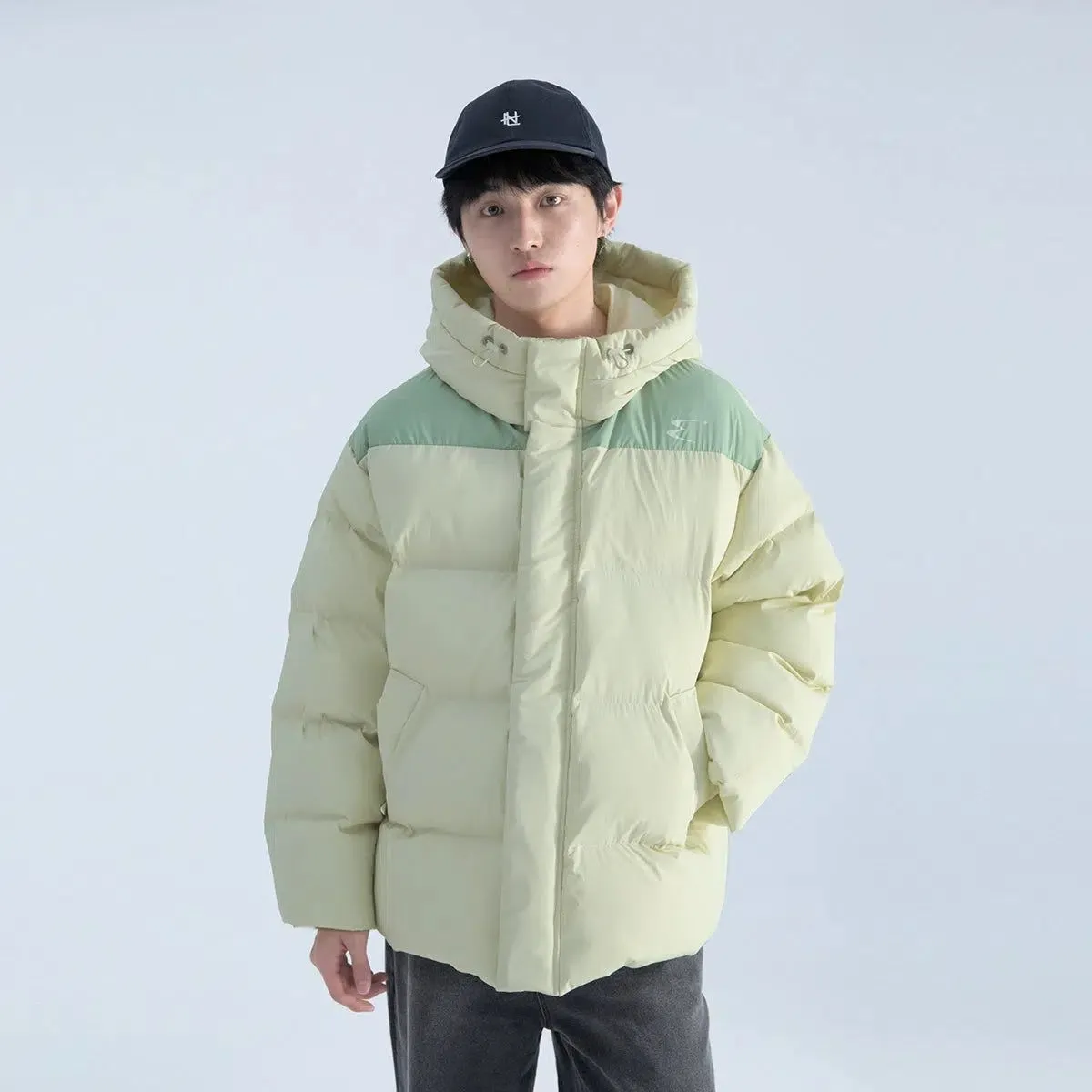 Puffer Jacket With Contrast Shoulders