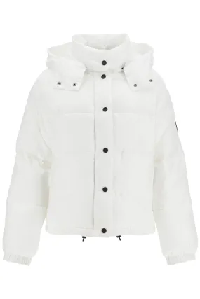 "down jacket with logo patch 103821 A1ZR BIANCO BRILL.