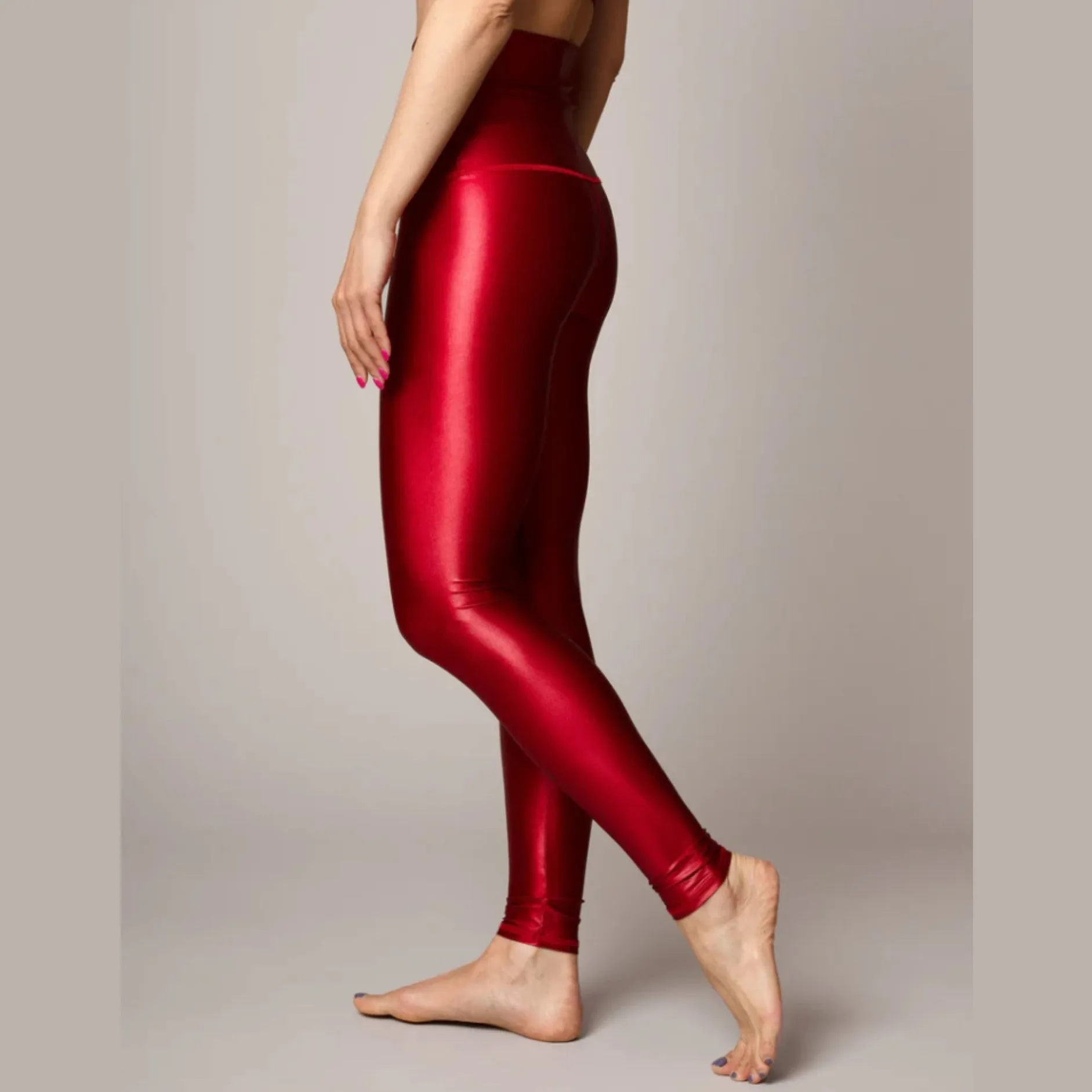 Red Lacquer Sneaker Leggings