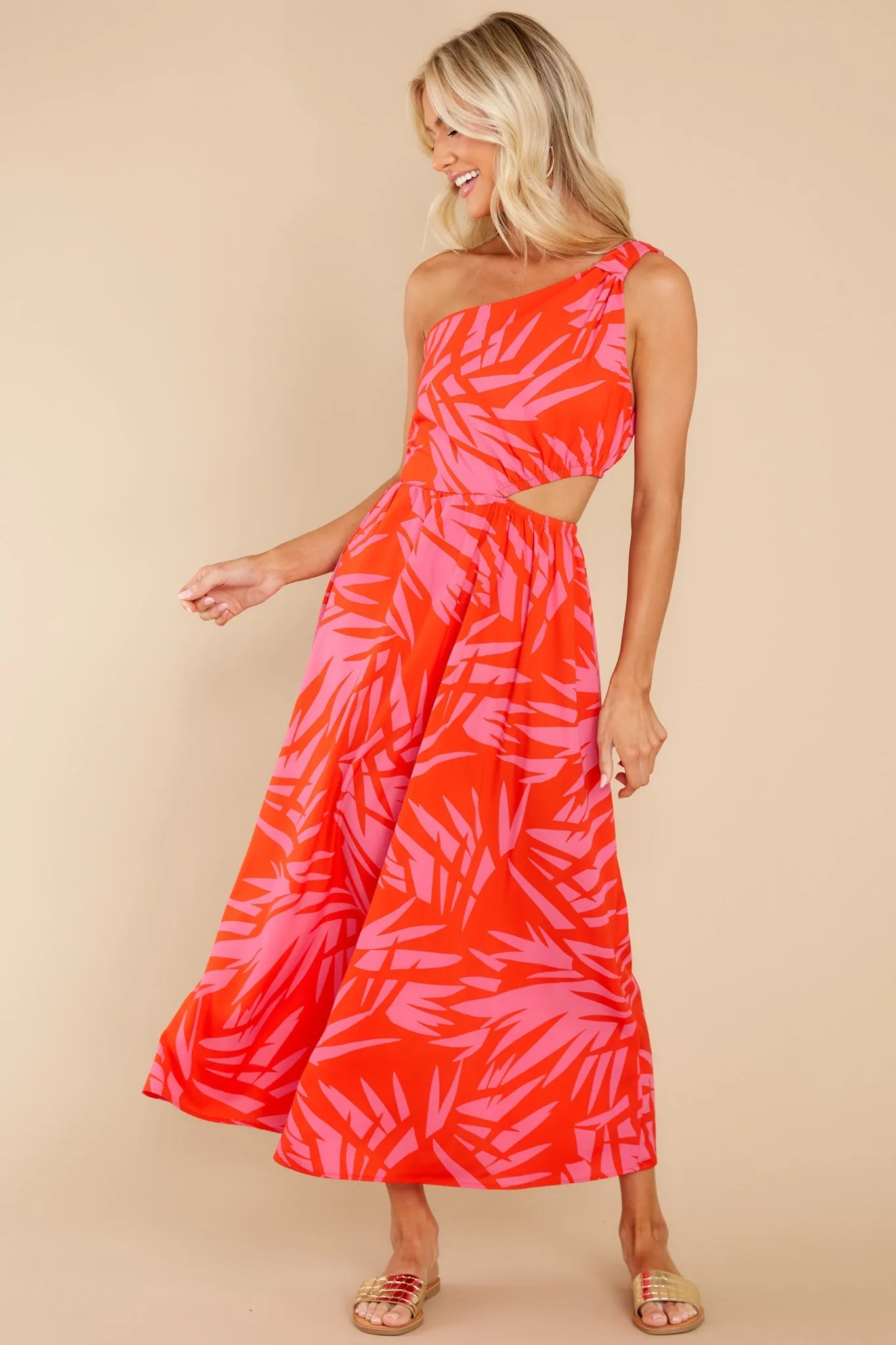 Resort To Love Red Multi Print Dress