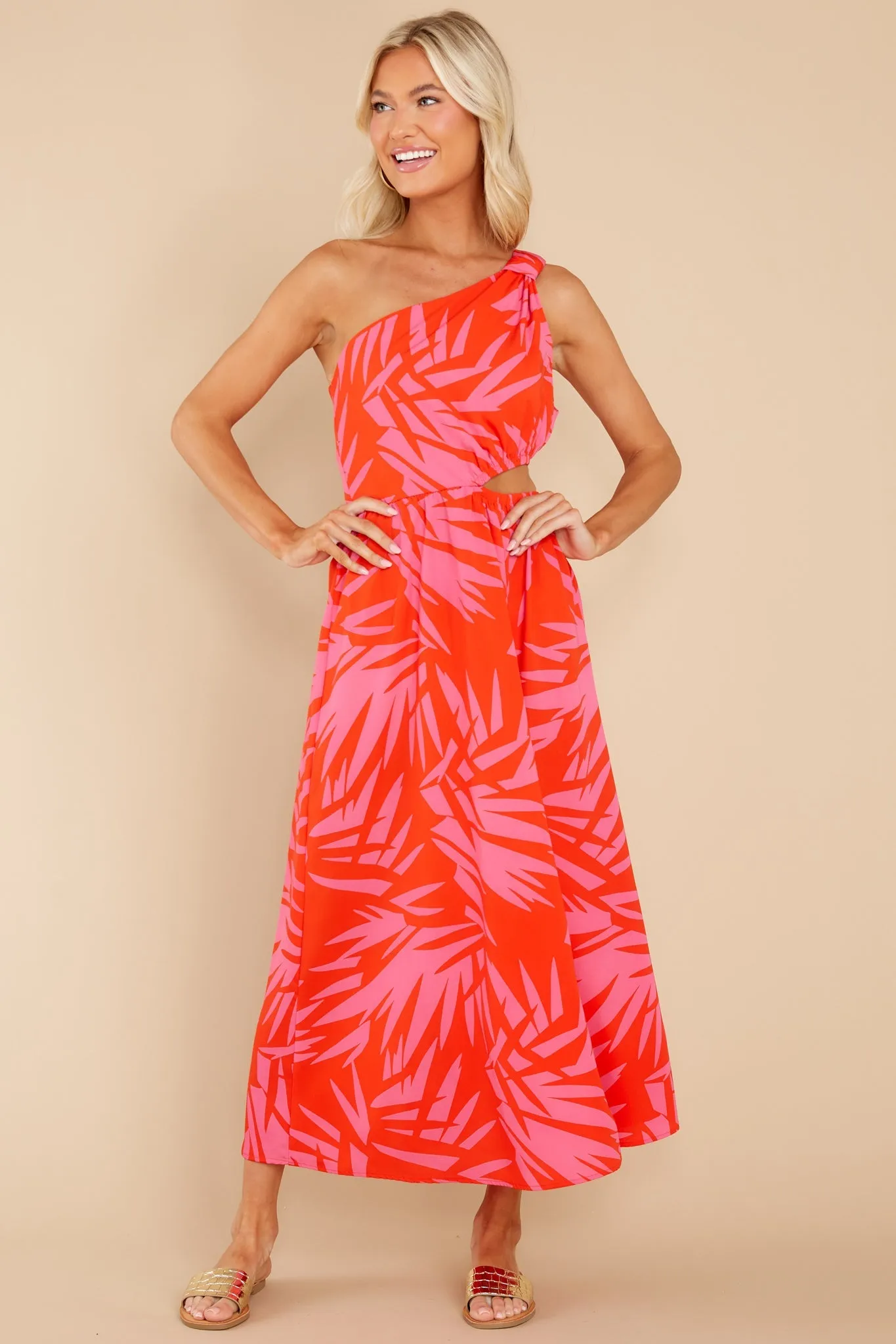 Resort To Love Red Multi Print Dress