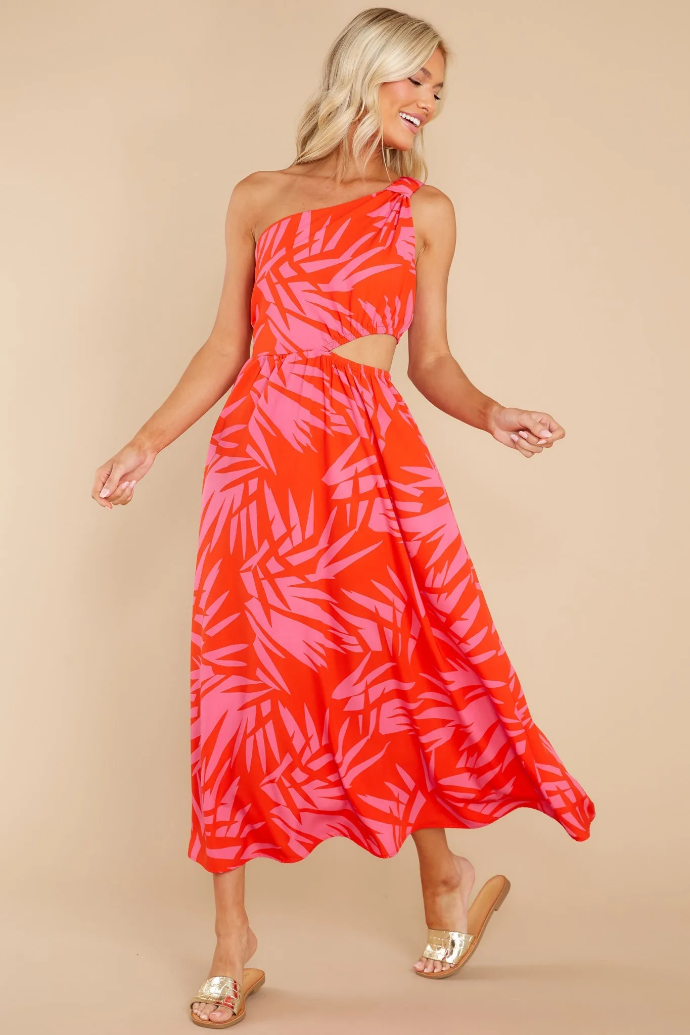 Resort To Love Red Multi Print Dress