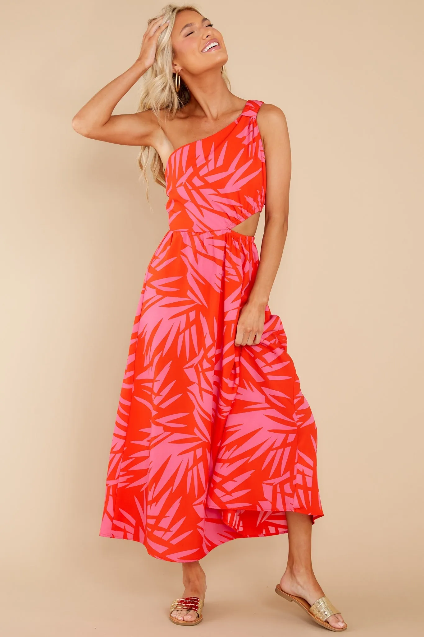 Resort To Love Red Multi Print Dress