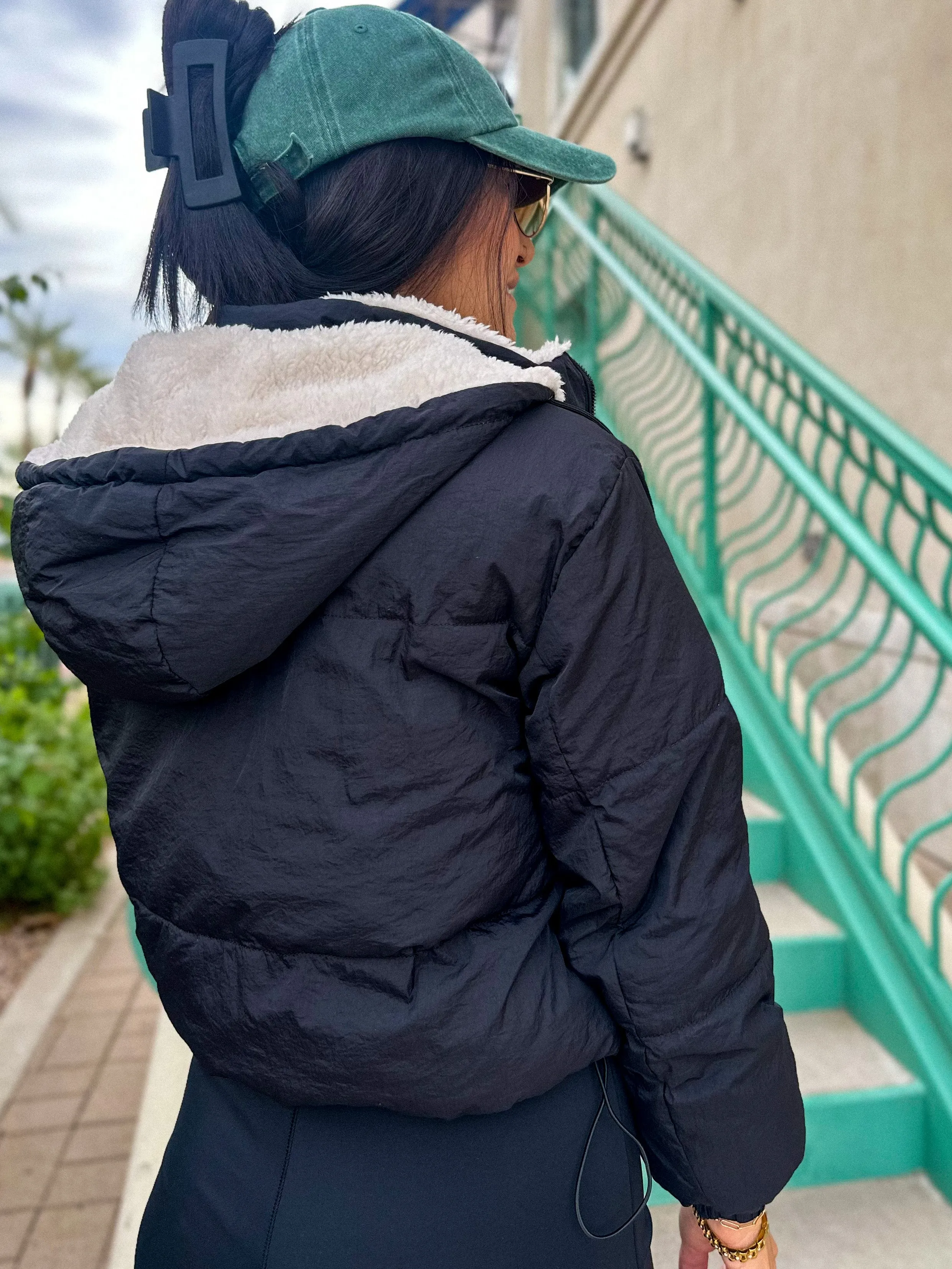 Reversible Sherpa Puffer Jacket