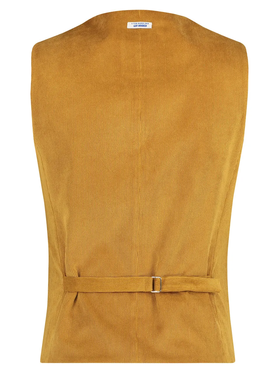 Rib fluweel gilet | A Fish Named Fred waistcoat rib mustard