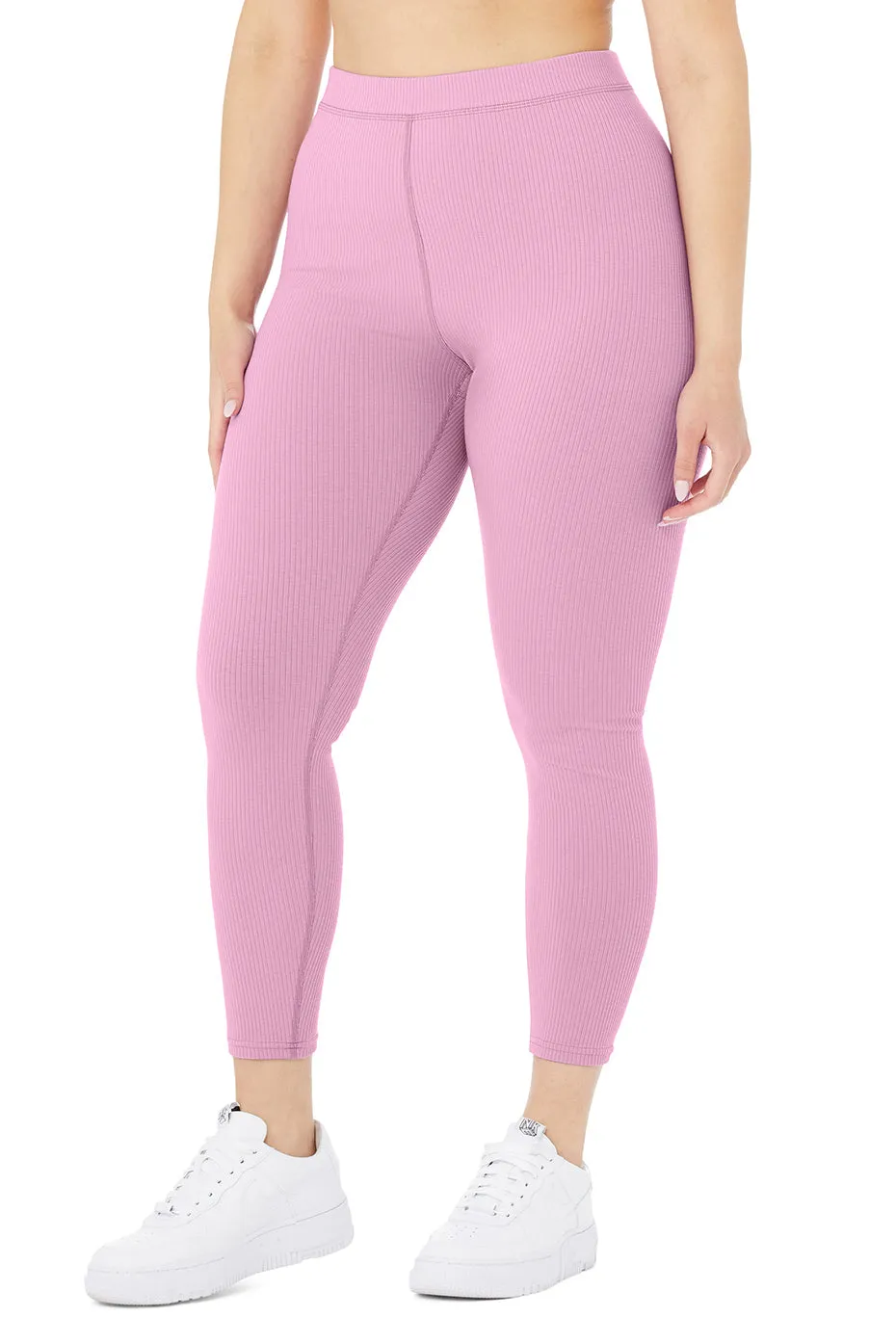 Ribbed High-Waist 7/8 Blissful Legging - Pink Lavender