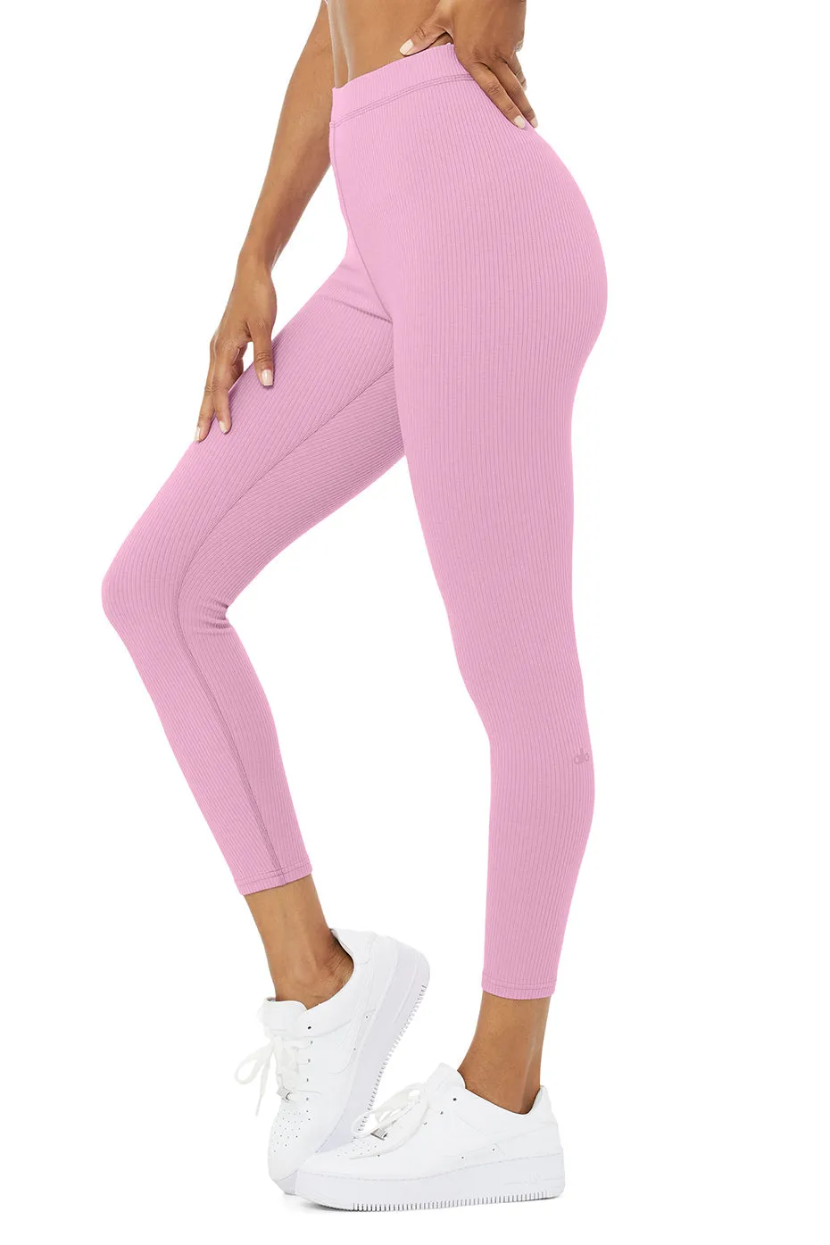 Ribbed High-Waist 7/8 Blissful Legging - Pink Lavender