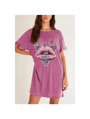 Rock and Roll Lips Graphic Tee Dress