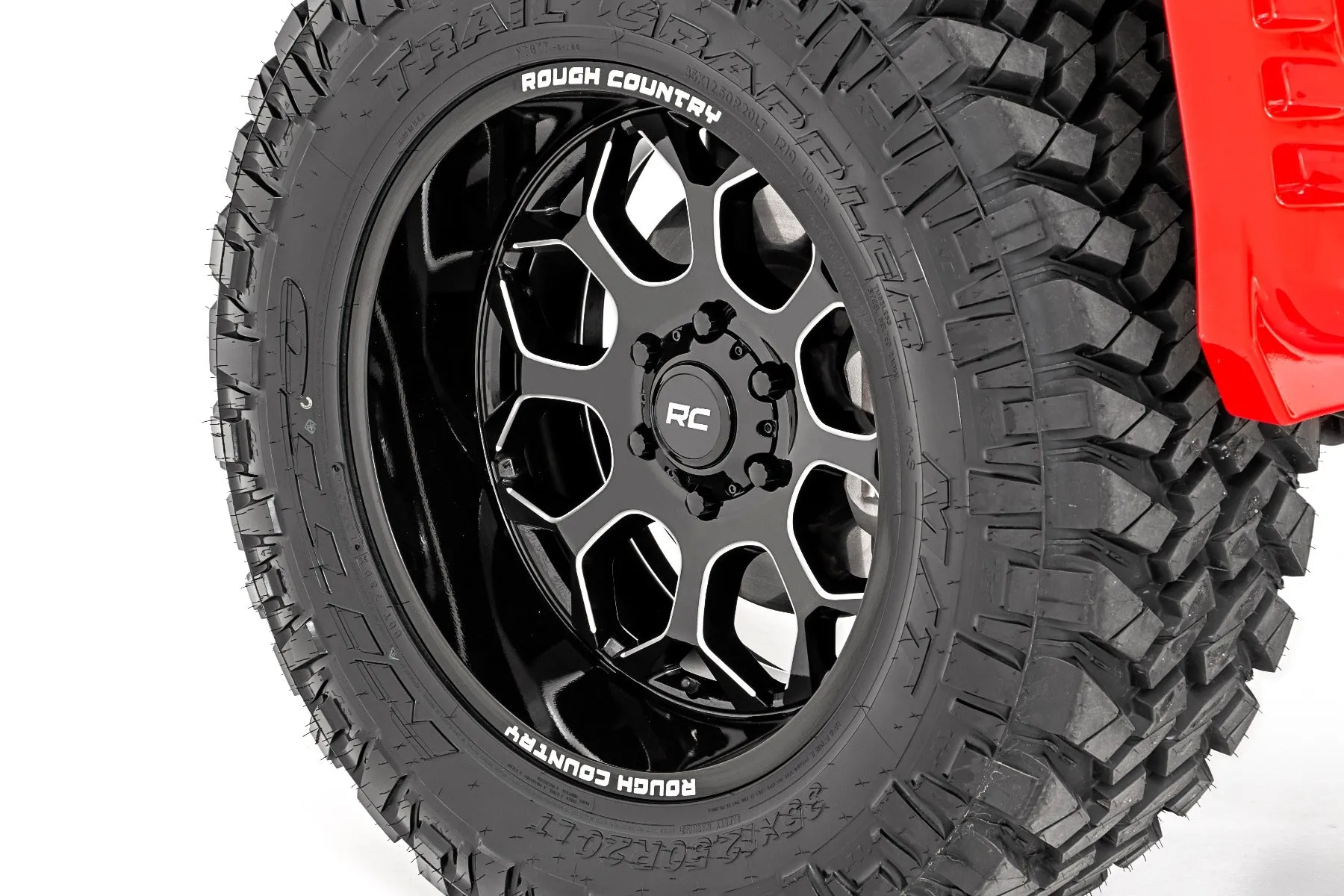 Rough Country 96 Series Wheel | One-Piece | Gloss Black | 20x10 | 6x5.5 | -19mm | 2002-2006