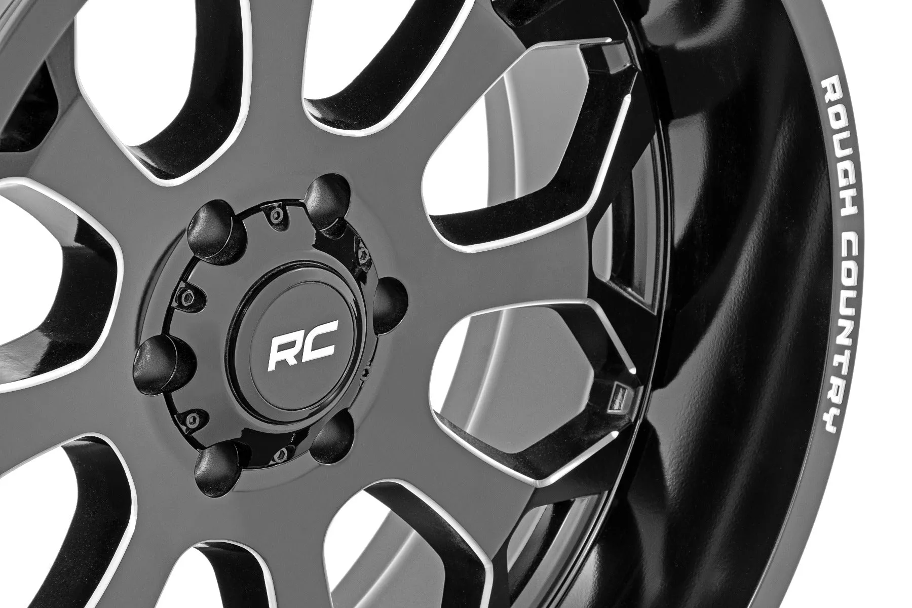 Rough Country 96 Series Wheel | One-Piece | Gloss Black | 20x10 | 6x5.5 | -19mm | 2002-2006