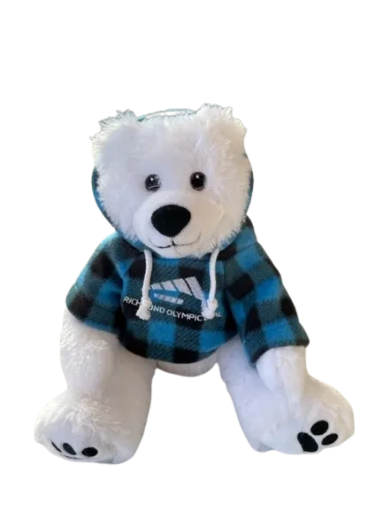 SAH 12" Cuddle Critter Polar Bear w Richmond Olympic Oval Hoodie