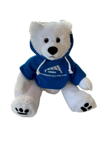 SAH 12" Cuddle Critter Polar Bear w Richmond Olympic Oval Hoodie