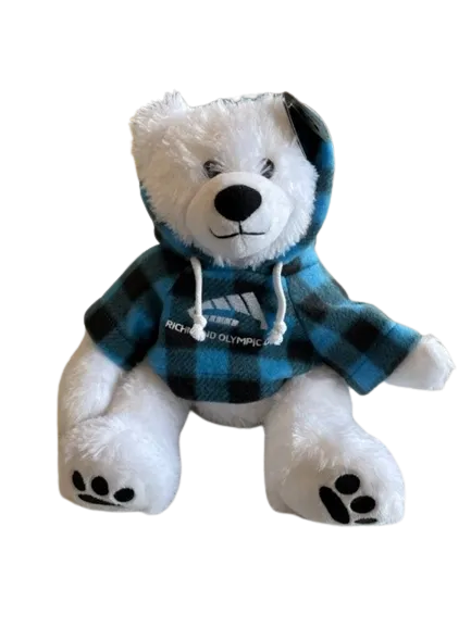 SAH 12" Cuddle Critter Polar Bear w Richmond Olympic Oval Hoodie