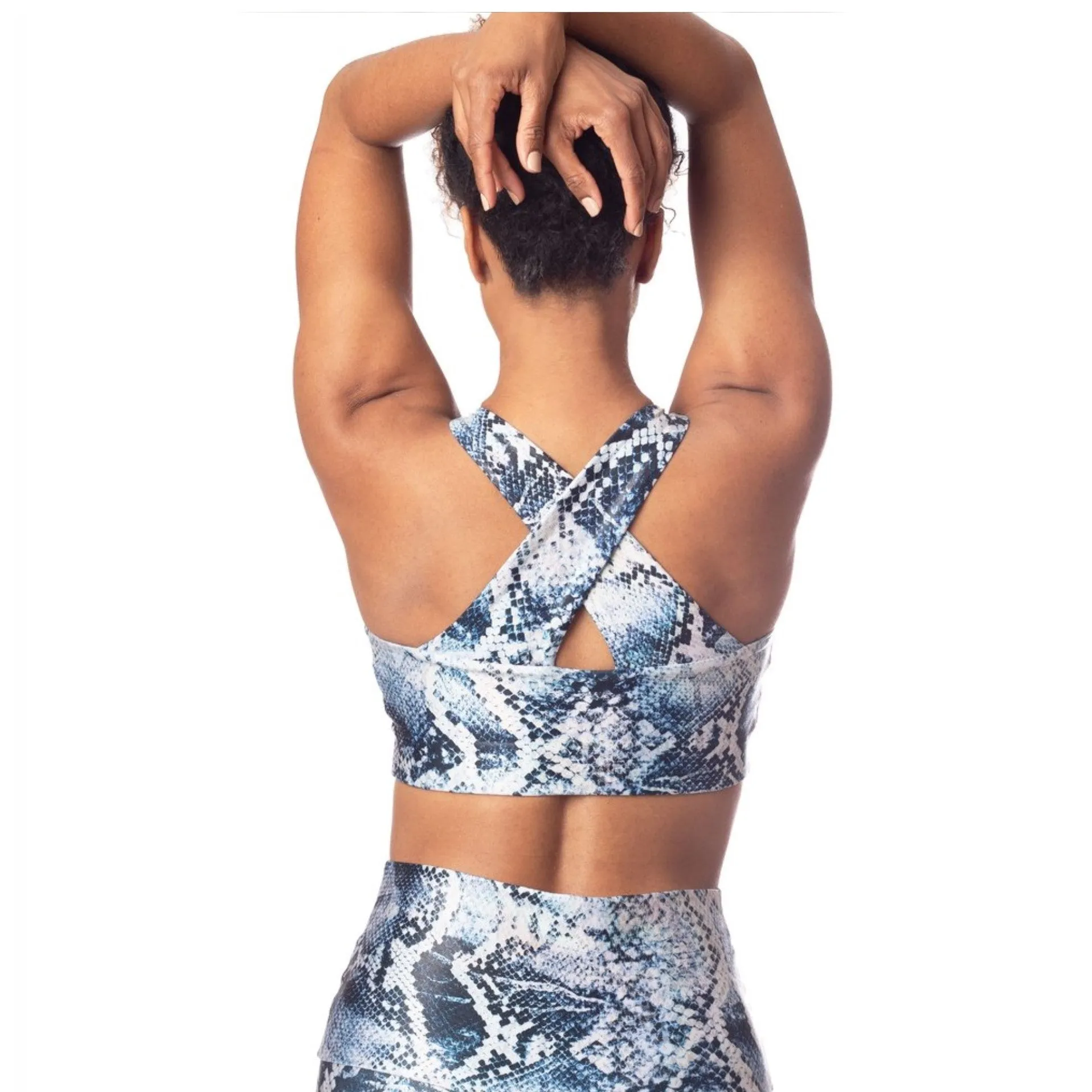 Sapphire Snake Shimmer Crop Top