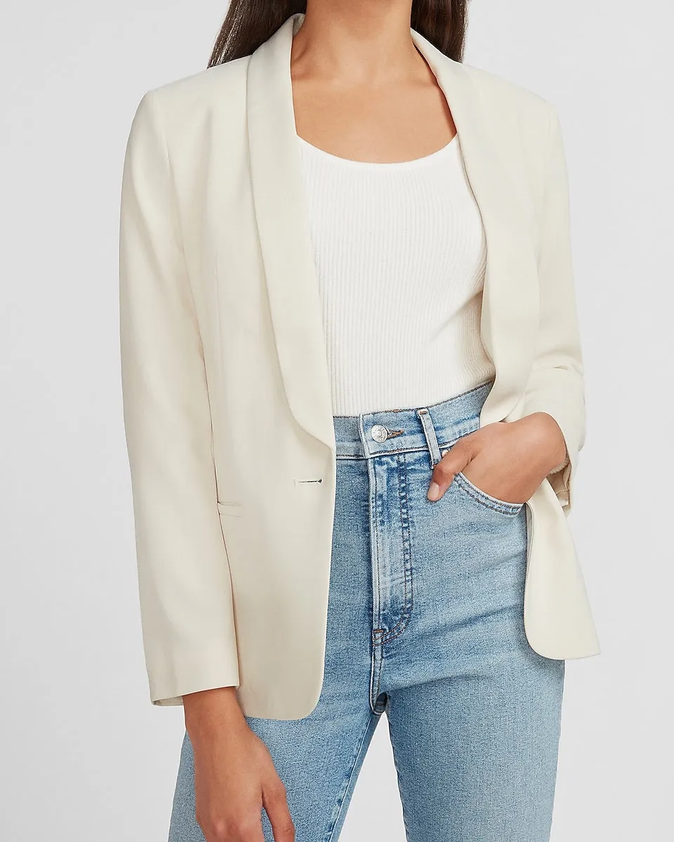 Shawl Collar Tuxedo Blazer in Swan