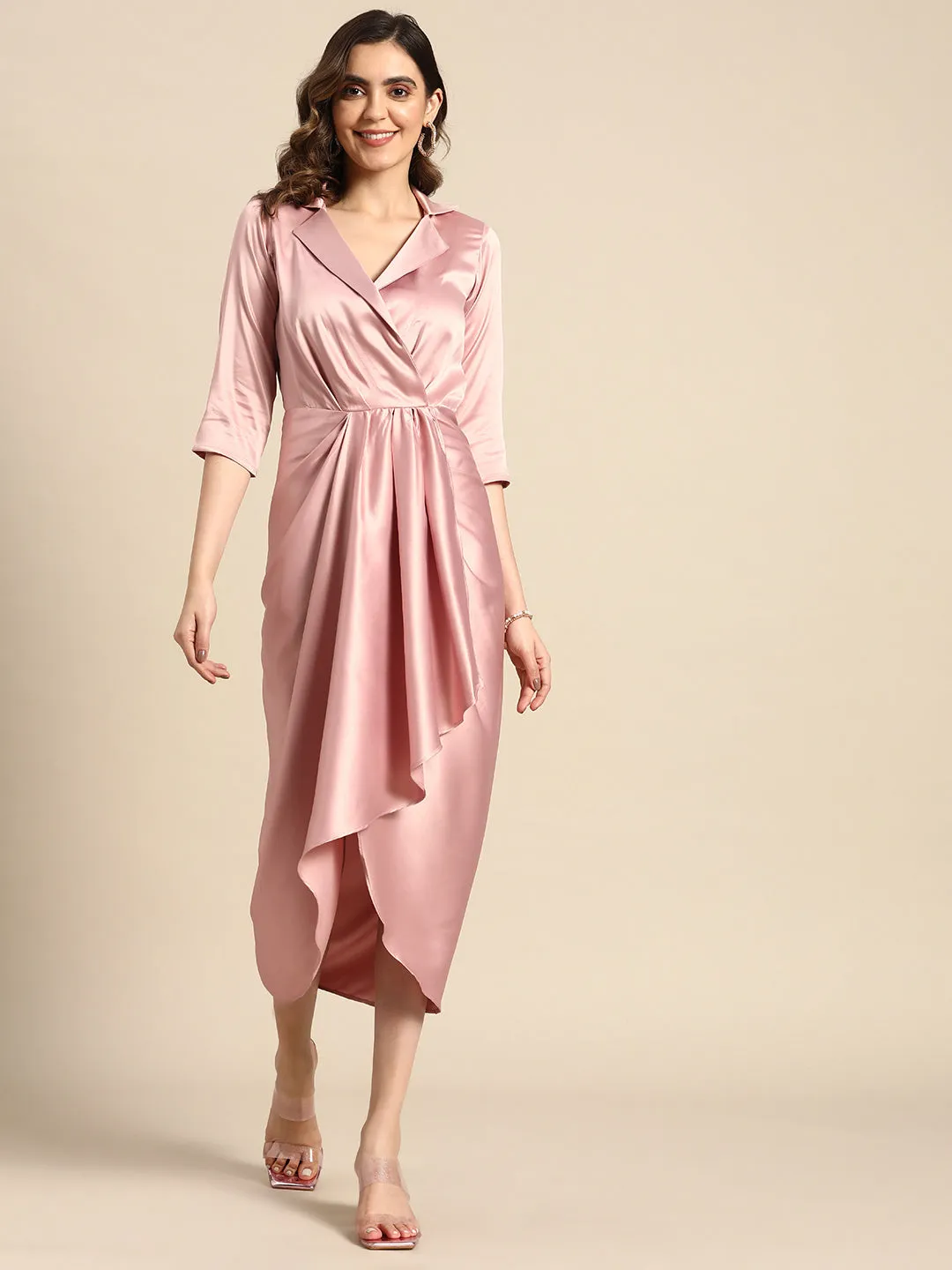 Shirt Dress with front Drape