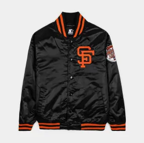 Shoe Palace Exclusive San Francisco Giants Satin Bomber Mens Jacket (Black/Orange)