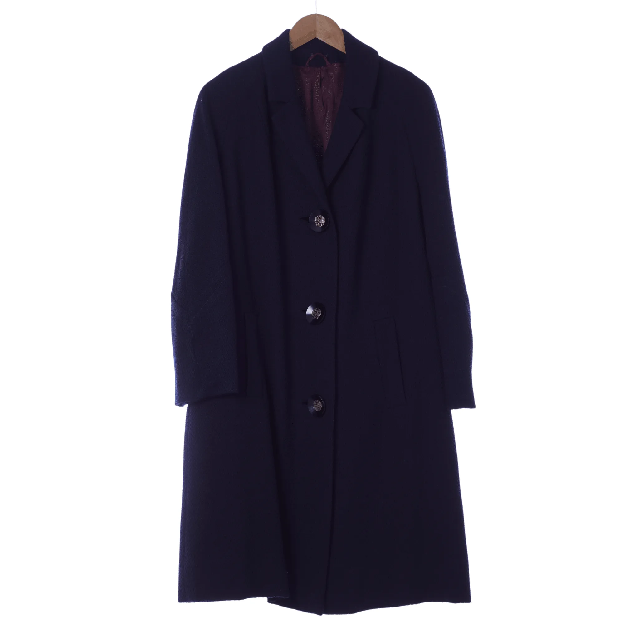 Sidwall Crepe Navy Long Sleeved Coat UK Size 16.