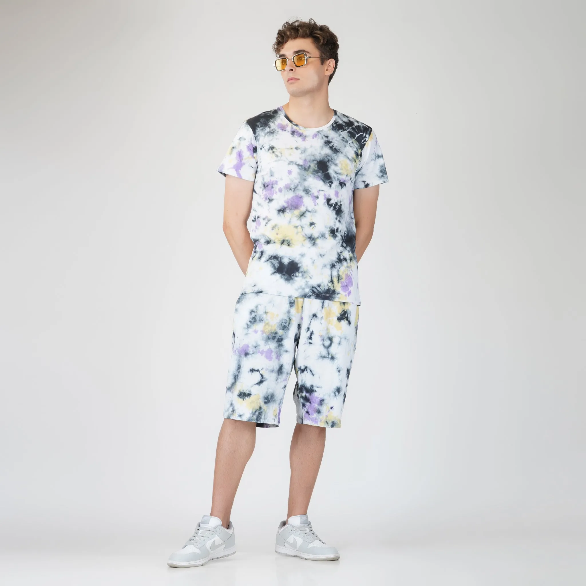 SLAY. Men's Tie Dye T shirt & Shorts Co-ord Set