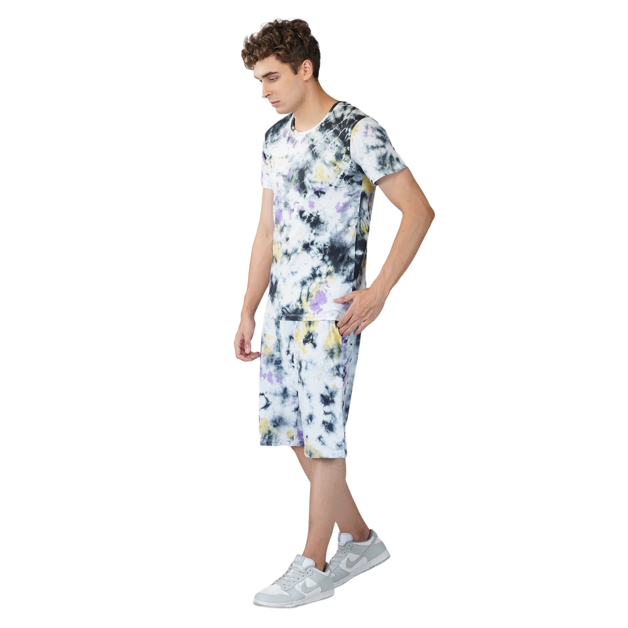 SLAY. Men's Tie Dye T shirt & Shorts Co-ord Set