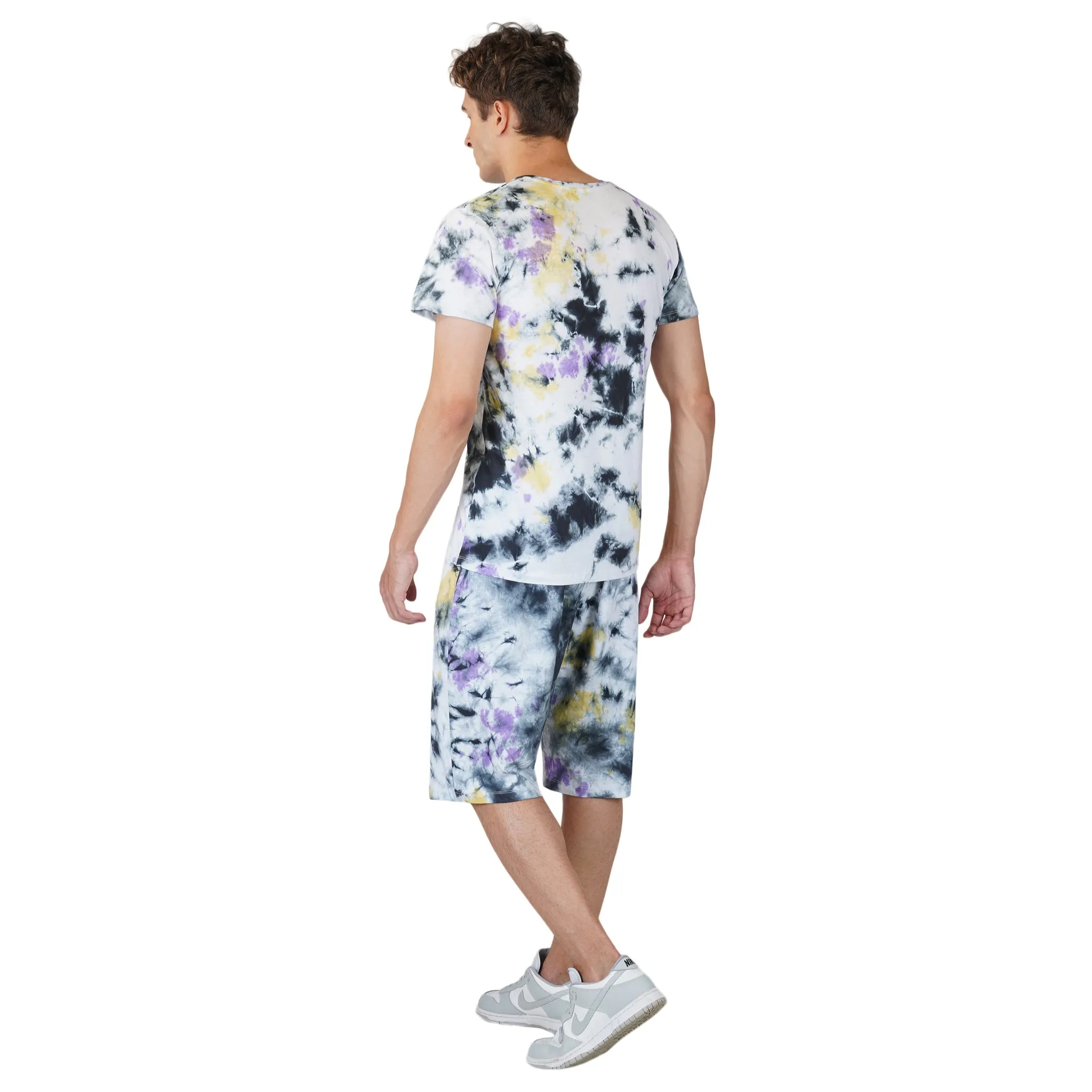 SLAY. Men's Tie Dye T shirt & Shorts Co-ord Set