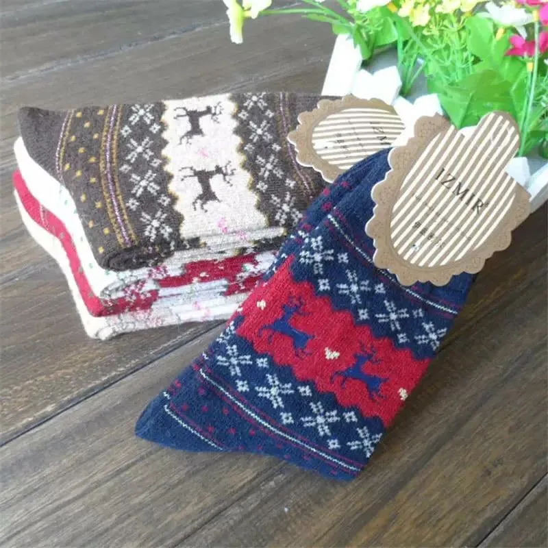 Snowflake Deer Socks