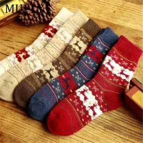 Snowflake Deer Socks