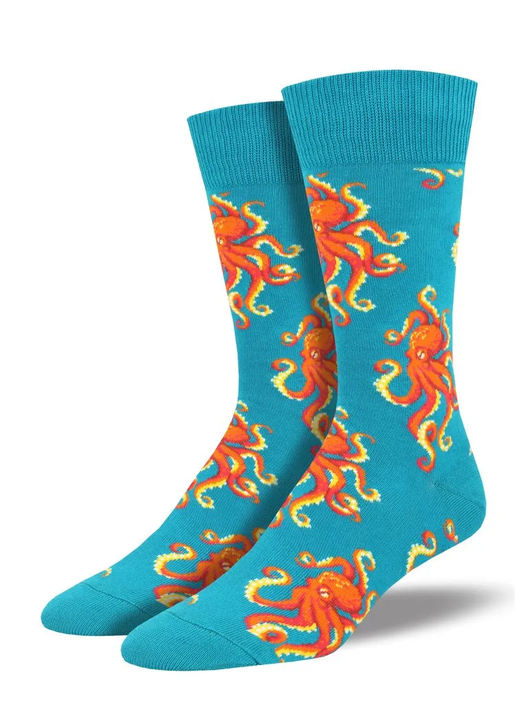 Socktopus, Octopus (Teal) Men's Crew socks