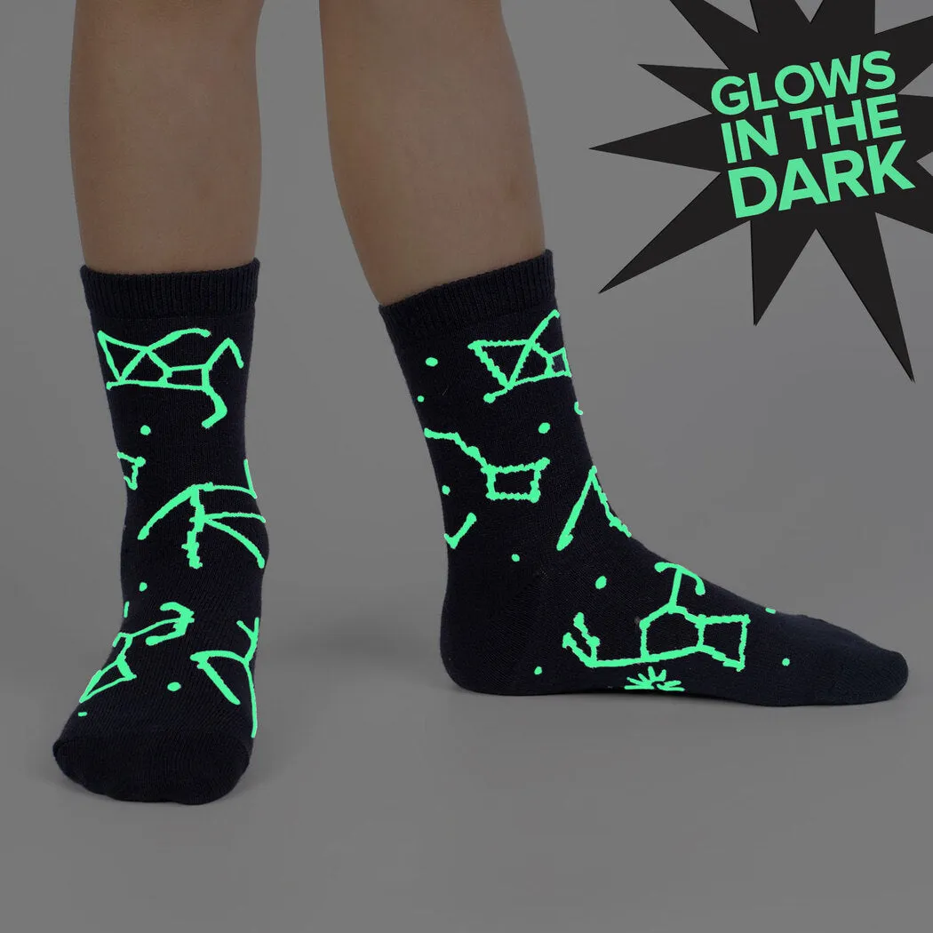 Solar System Kids Crew Socks - 3 Pack, Glow in the dark