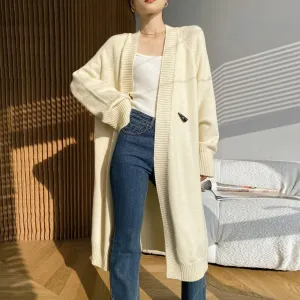 Solid Casual Knitting Sweaters For Women V Neck Long Sleeves Patchwork Button Loose Sweater Female Fashion Clothes