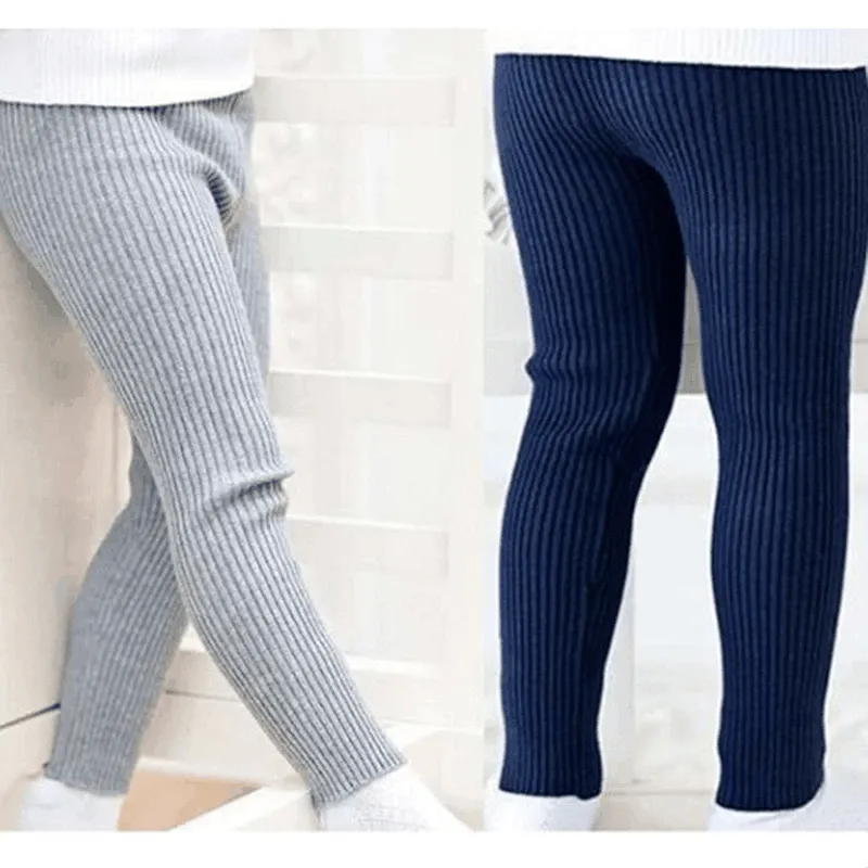 Spring Autumn Threaded Pants 3-8 Years For Kids Clothing Children's Leggins Thinny Tights Trousers Knit Clothing