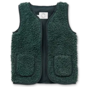 Sproet & Sprout Teddy Gilet | Smoke pine