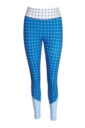 Stardust Blue Star Print Yoga Leggings