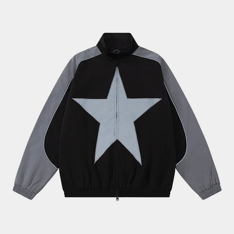 Stellar Split | Oversized Bomber Windbreaker Jacket