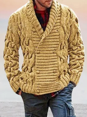 Stylish Double-breasted Sweater Coat