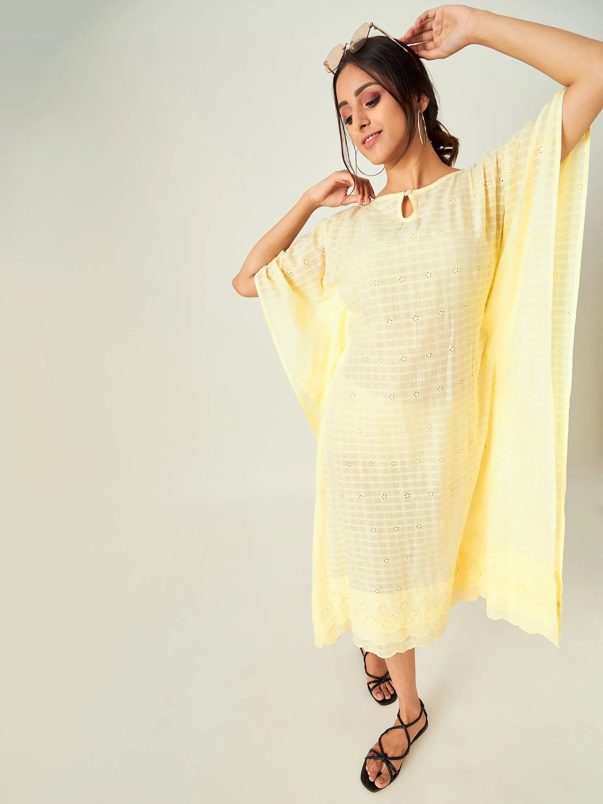 Sun Schiffli Cotton Resort Kaftan (Final Sale)