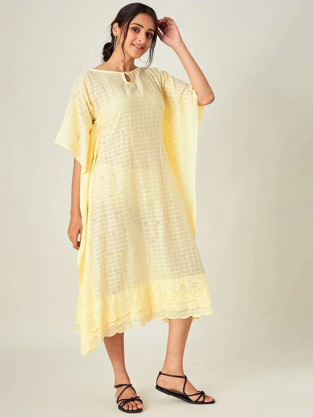 Sun Schiffli Cotton Resort Kaftan (Final Sale)