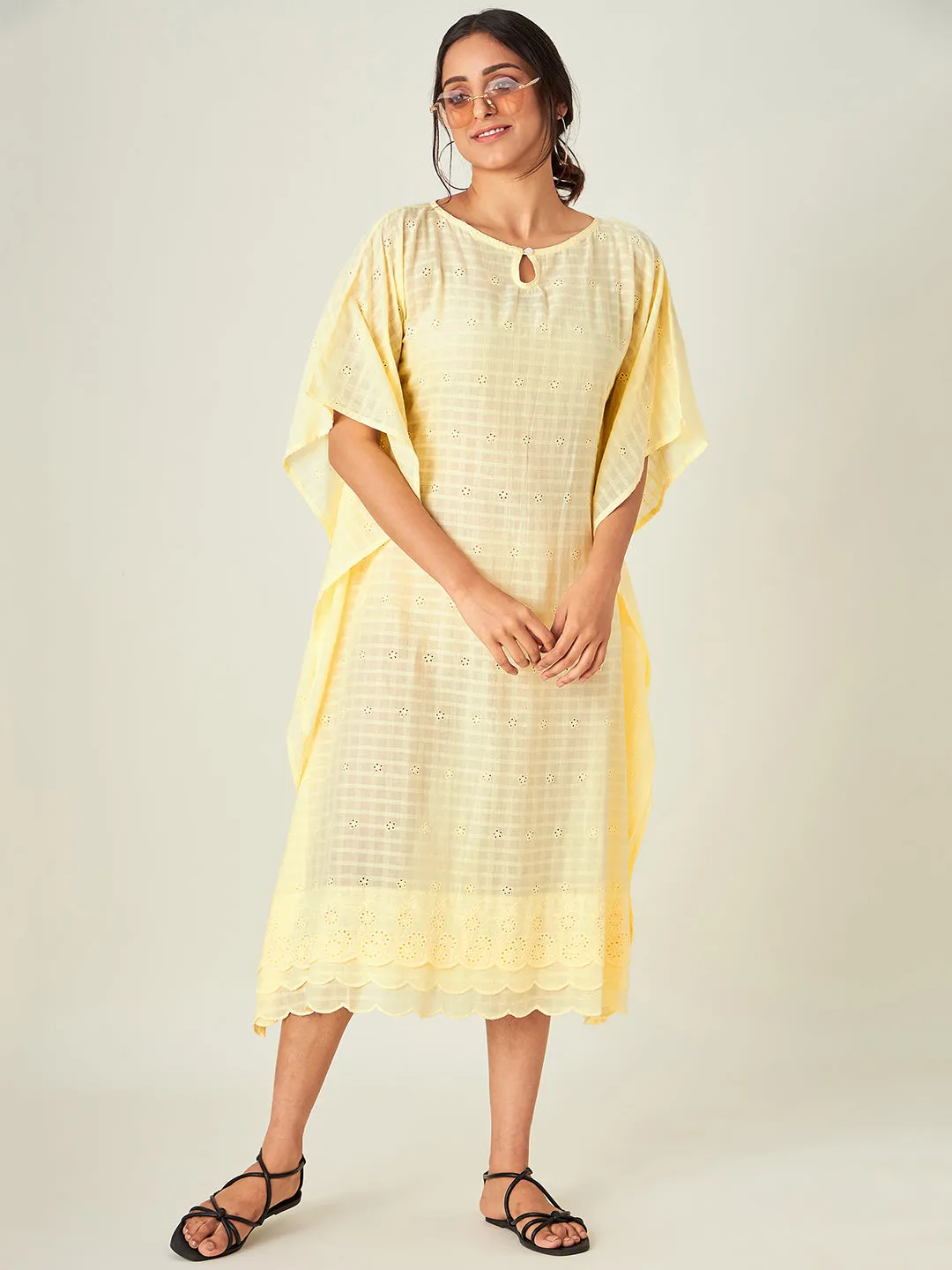 Sun Schiffli Cotton Resort Kaftan (Final Sale)