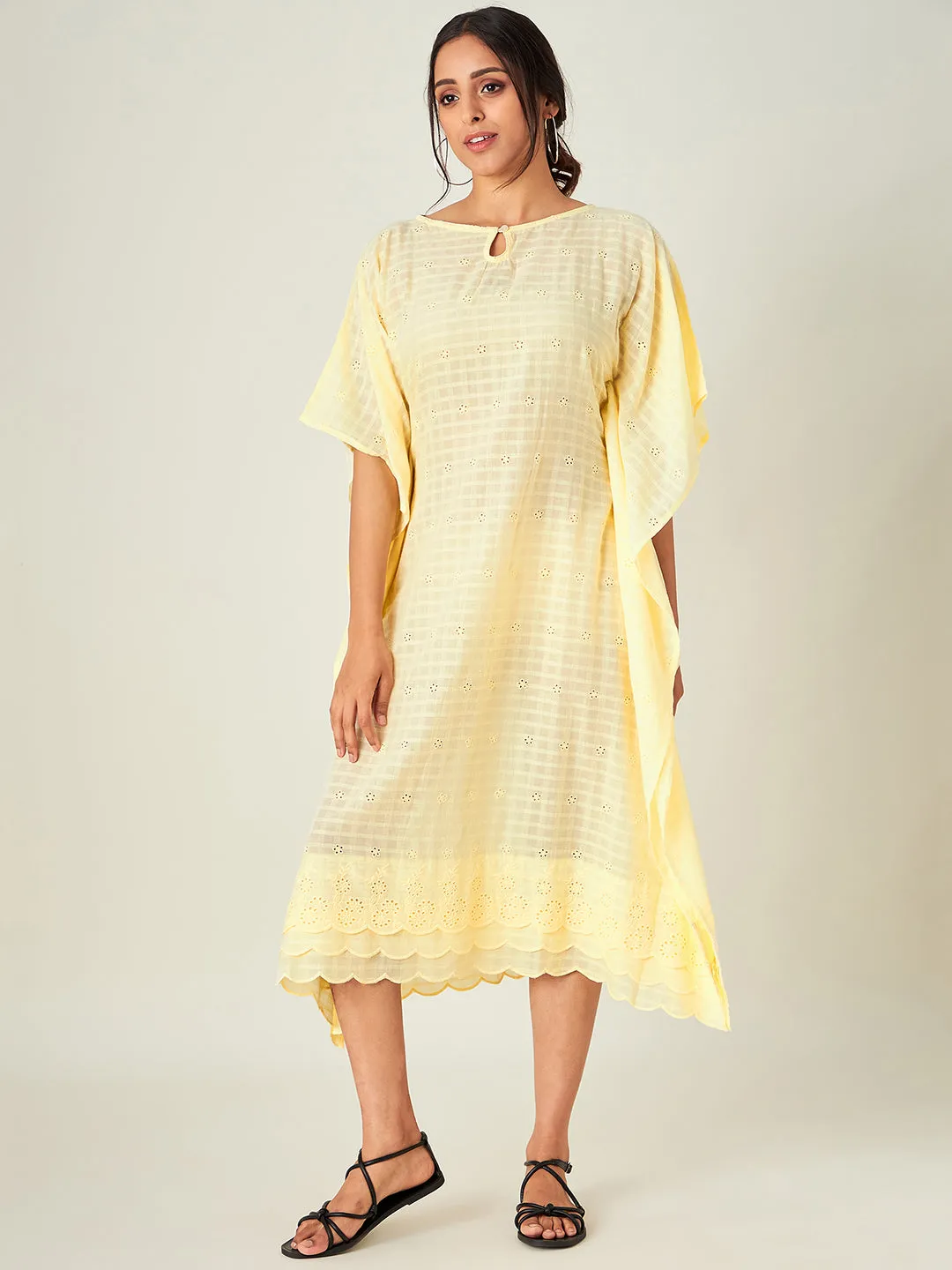 Sun Schiffli Cotton Resort Kaftan (Final Sale)