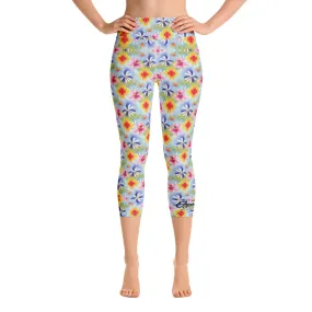 Sunrise Floral Yoga Capri Leggings