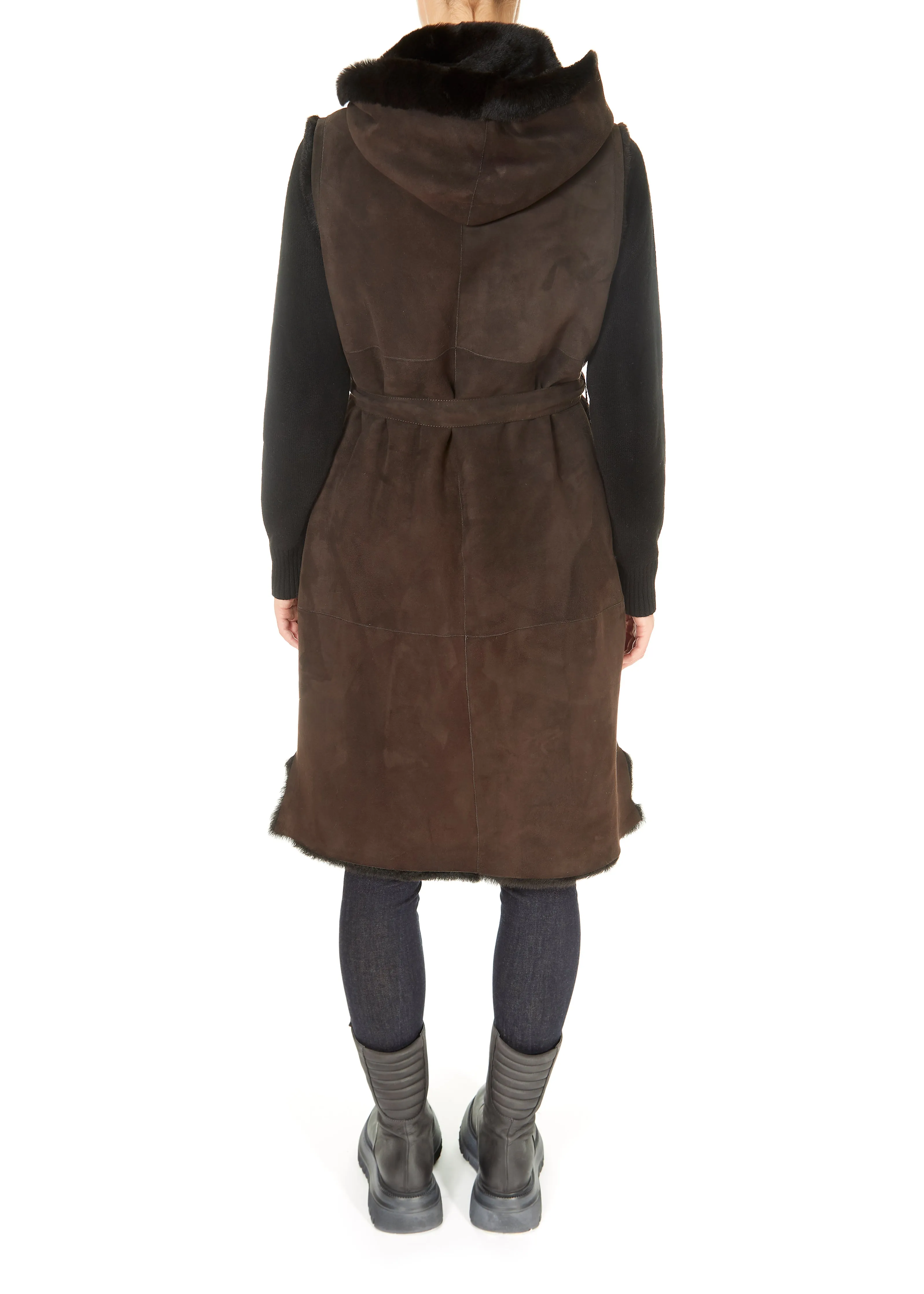 Suprema 'Brown Reversible Sheepskin Gilet'