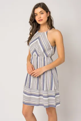 Sweetly Said Stripe Halter Dress