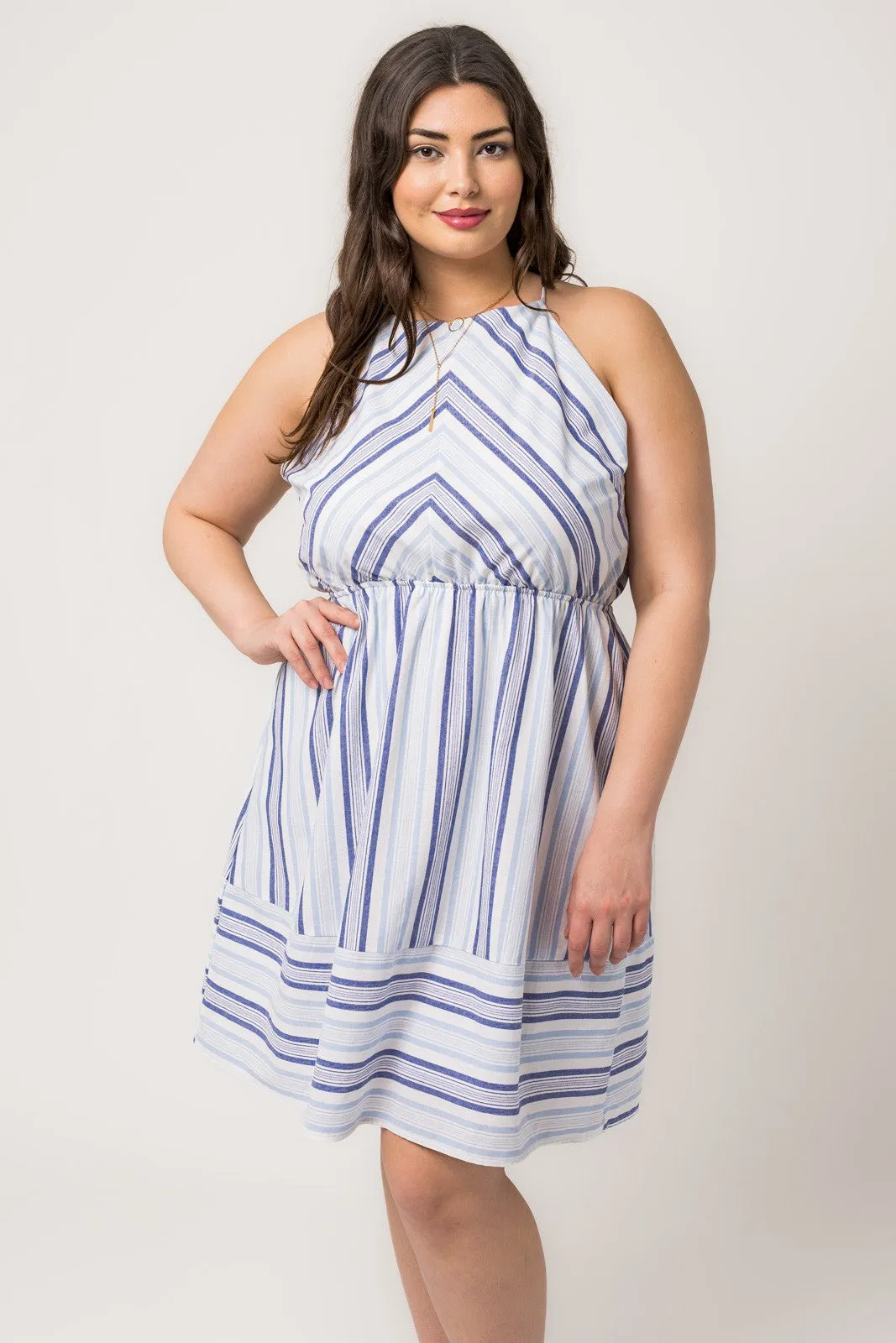 Sweetly Said Stripe Halter Dress