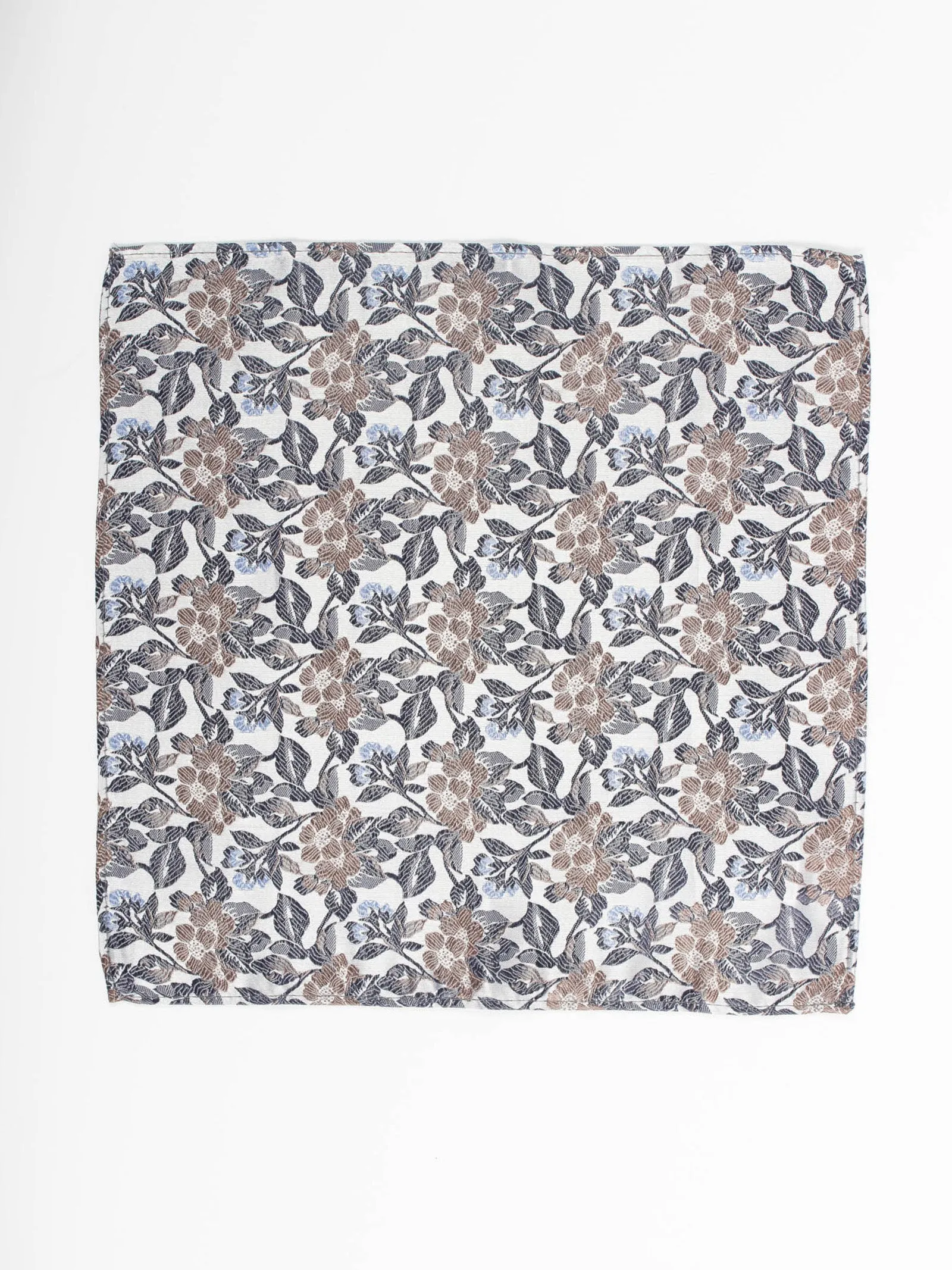 Taupe Floral Pocket Square