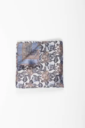 Taupe Floral Pocket Square