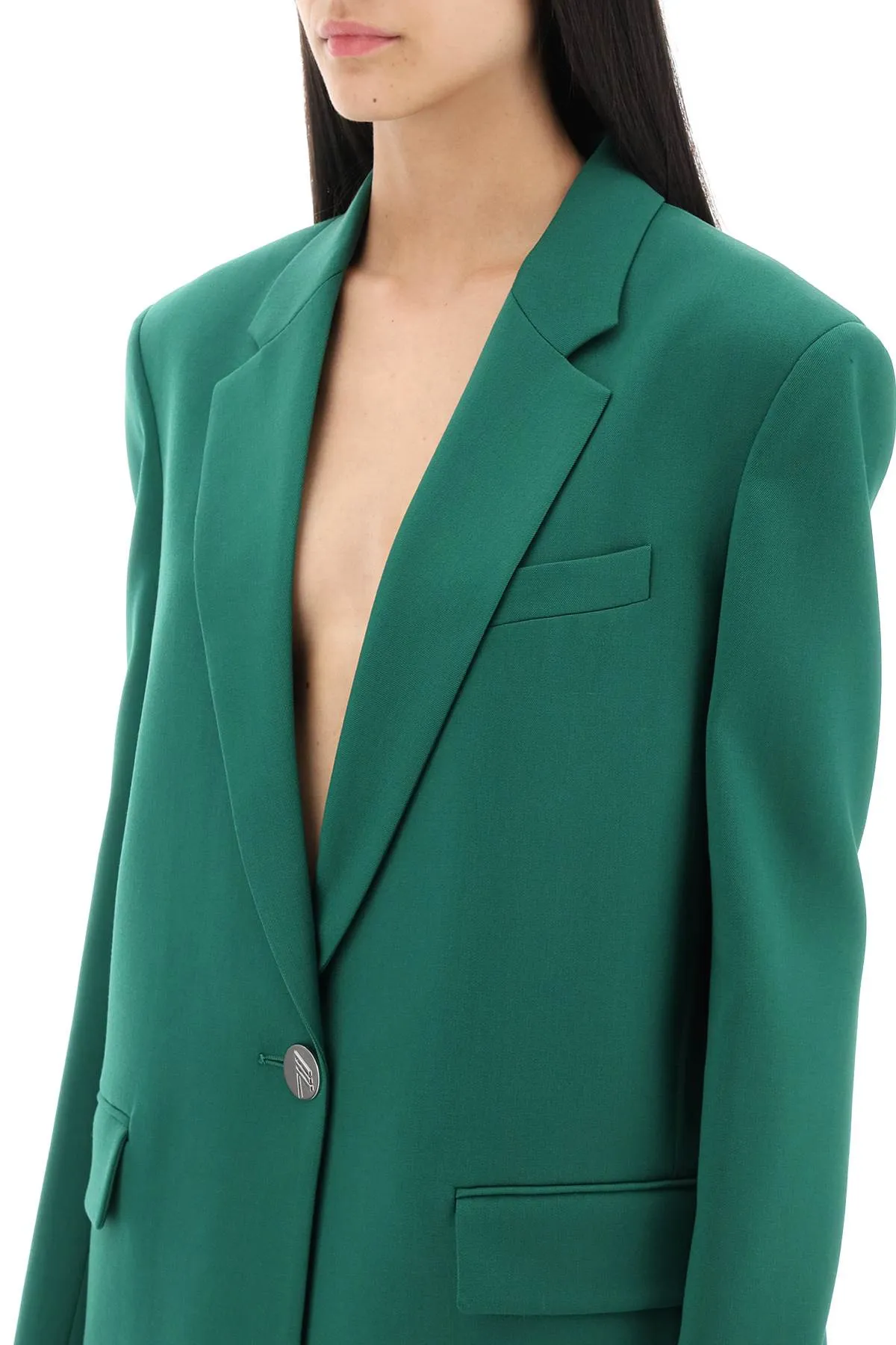 The attico stretch wool bianca blazer