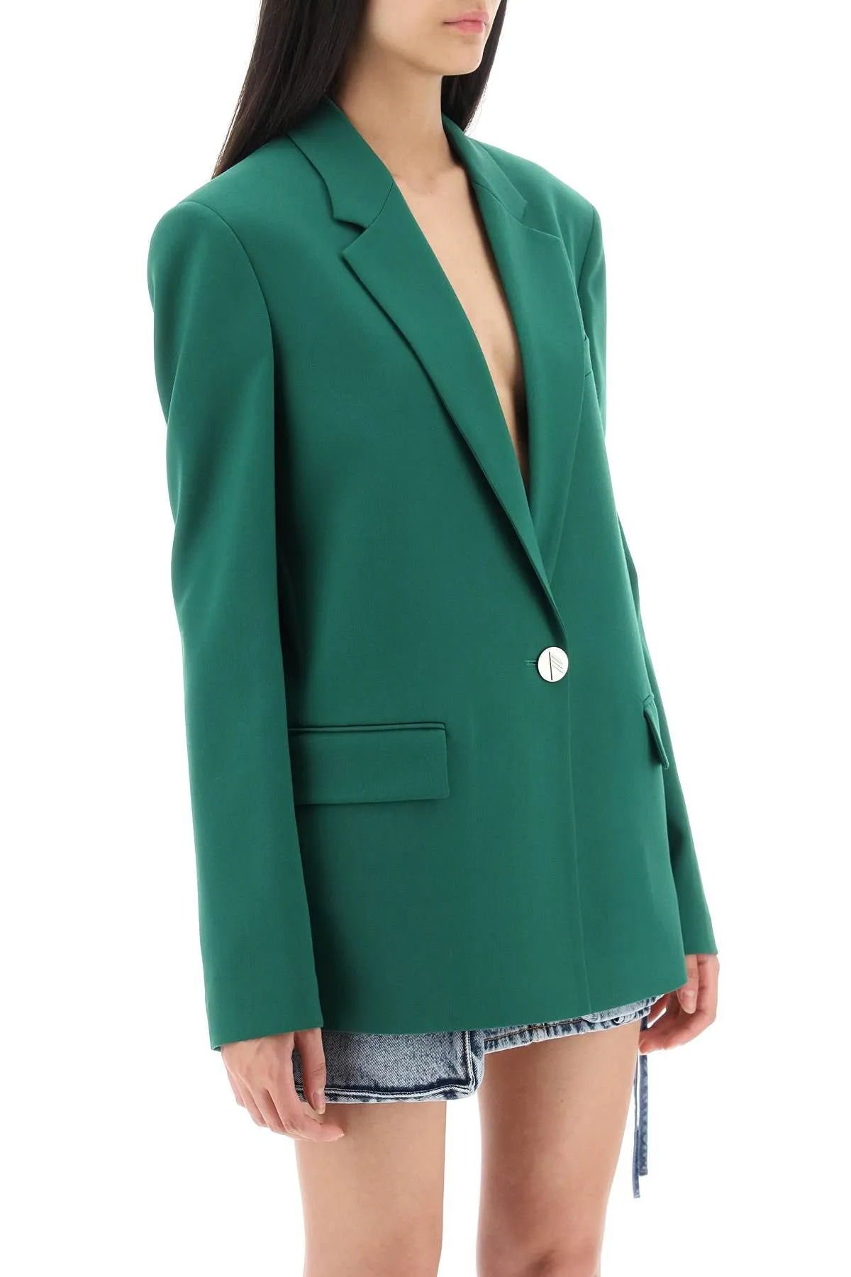 The attico stretch wool bianca blazer